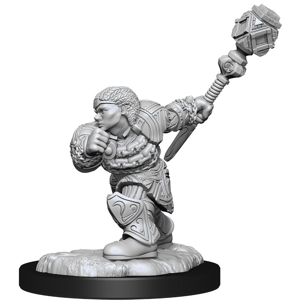 Magic the Gathering Unpainted Miniatures: W02 Dwarf Fighter & Dwarf Cleric